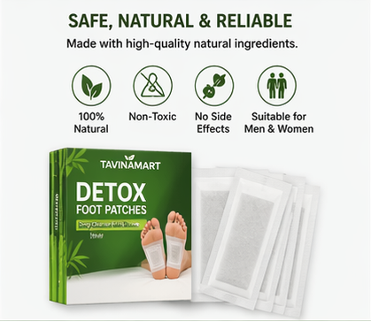 Detox Foot Patches for Deep Cleanse & Better Sleep | Natural Herbal Foot Detox Pads for Relaxation & Energy Boost