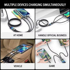 Unbreakable 3 in 1 USB Fast Charging USB Cable with Type C, Lightning, Micro USB Port with 2.1 A, Compatible with iPhone, iPad, Samsung, OnePlus, Mi, Oppo, Vivo, Xiaomi,