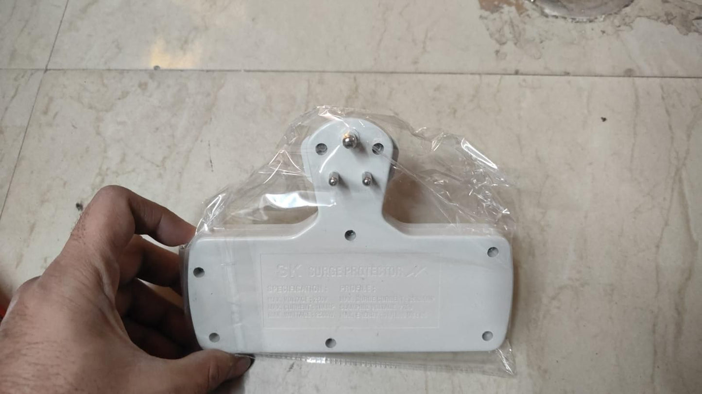 3 pin Multi Plug Point | Cordless Wall Socket Multi Outlet Extension Board, Universal Sockets and Individual Switches -Pack of 1