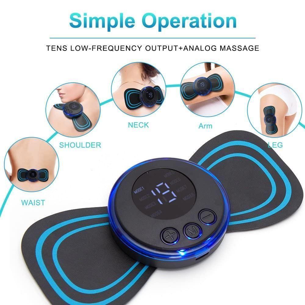 Mini Electric Massager for Pain Relief – 8 Modes, 19 Levels