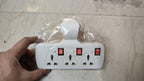 3 pin Multi Plug Point | Cordless Wall Socket Multi Outlet Extension Board, Universal Sockets and Individual Switches -Pack of 1