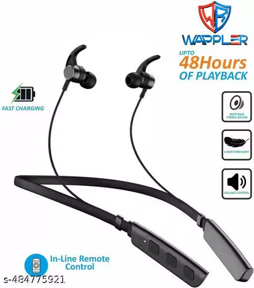 BT-235V3 Bluetooth Neckband Wireless Headphones with Powerful Bass, 20H Battery & Type-C Fast Charging